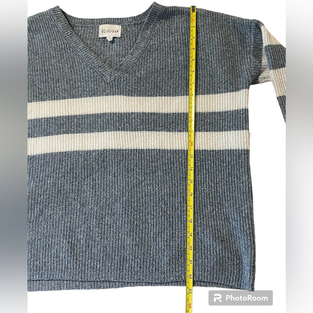 Women’s light blue striped sweater by Olive+Oak size M - Picture 5 of 7